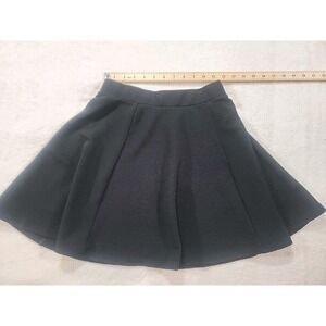 DIVIDED Black Mini‎ Skirt Size S | Circle Skirt Zipper Accent Skater Style